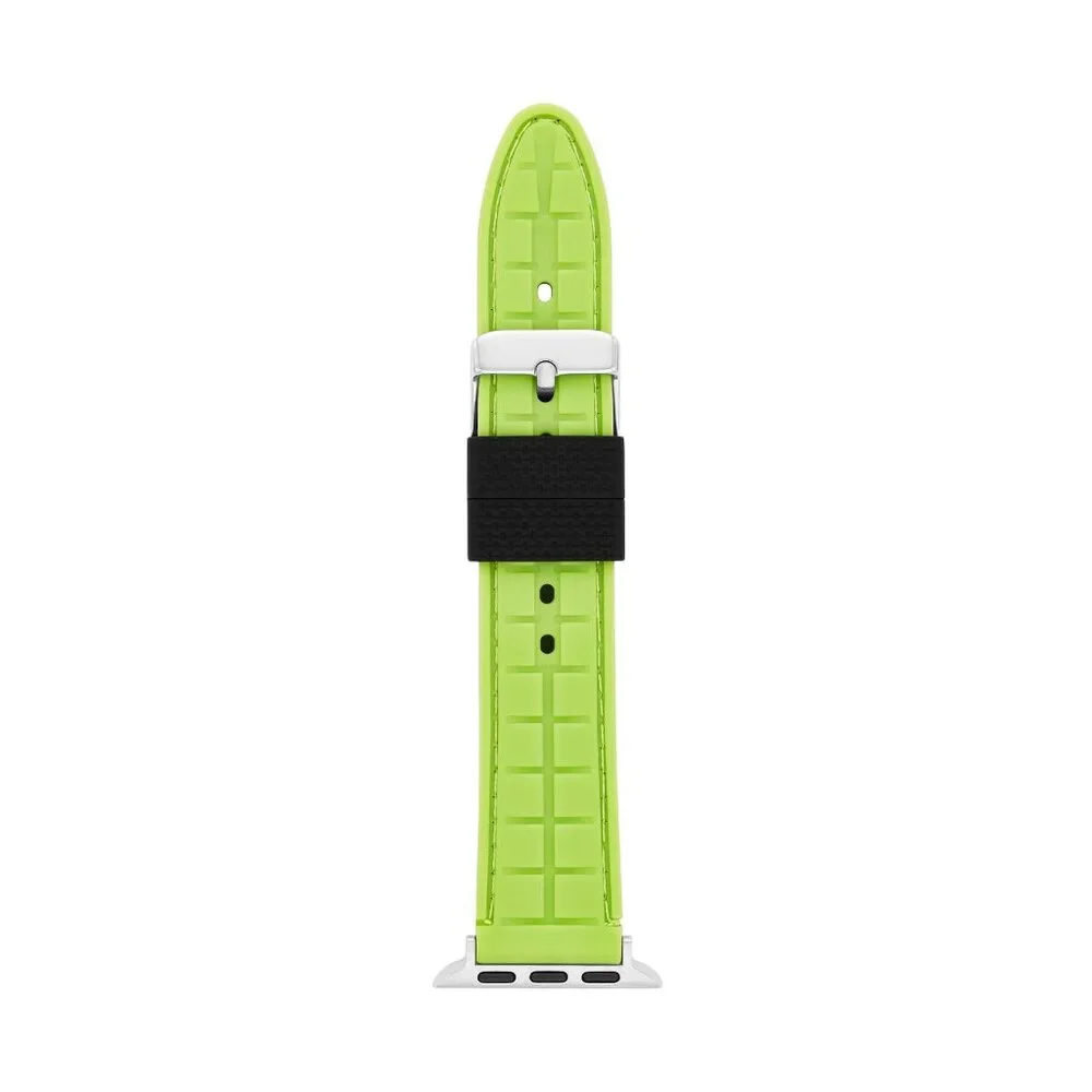 Interchangeable Black and Lime Green Textured Silicone Watch Band Fits 38/40 mm